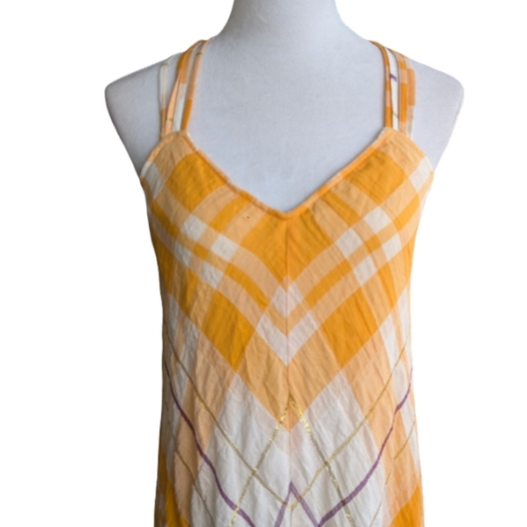 Anthropologie Holding Horses Clementine Plaid Maxi Dress Small Boho Sundress - Picture 10 of 16